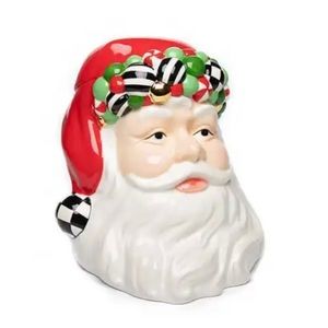MacKenzie-Childs Jolly Santa Cookie Jar 🎄NWT🎄